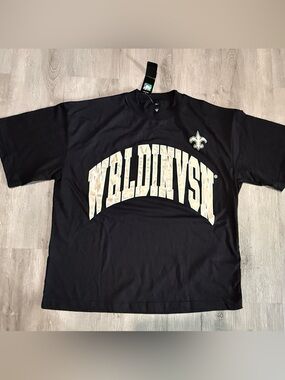 Men's WRLDINVSN New Orleans Saints Short Sleeve Tee XL Black Beige